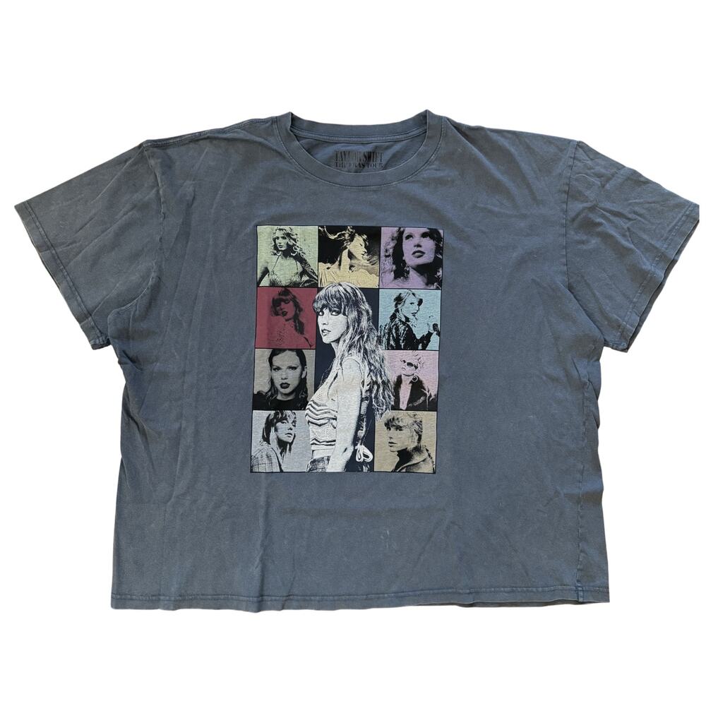 NEW Taylor Swift‎ THE ERAS TOUR ORIGINAL US DATES Mineral Wash Gray Tee sz 3XL